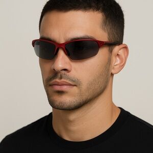 Polarized Red Sports Wrap Sunglasses Polarized Unisex